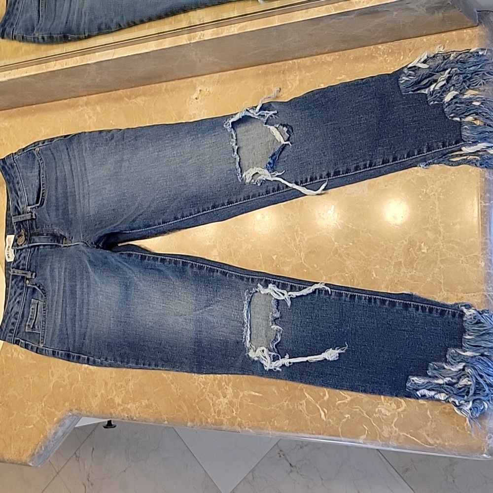 William Rast 5-pocket Fringed Ankle Skinny Jean, Sz 25